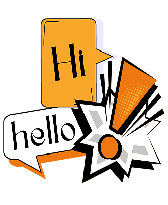 Hello und Hi in Sprechblase