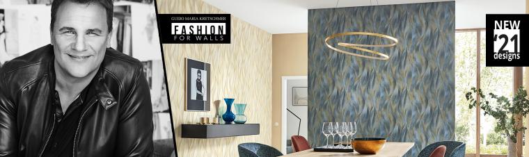 Wohnzimmer mit Luxuriösen Tapeten mit edlen Designs Guido Maria Kretschmer