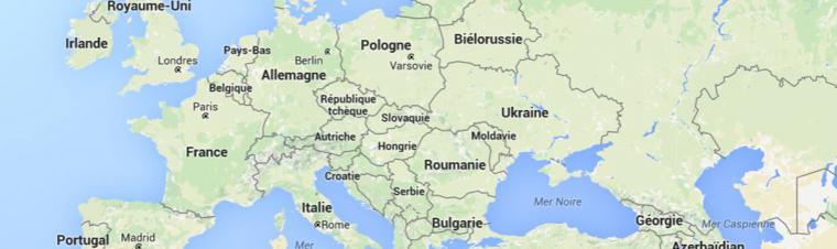 Landkarte Europa in Französisch