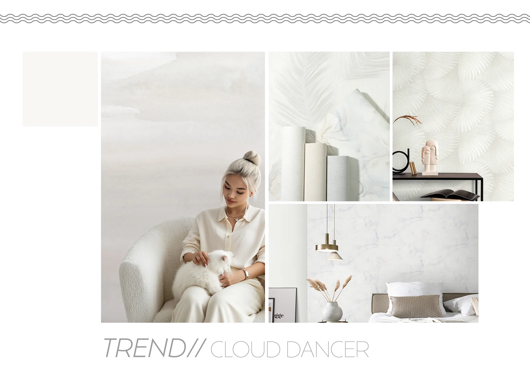 Collage zum Farbtrend Cloud Dancer
