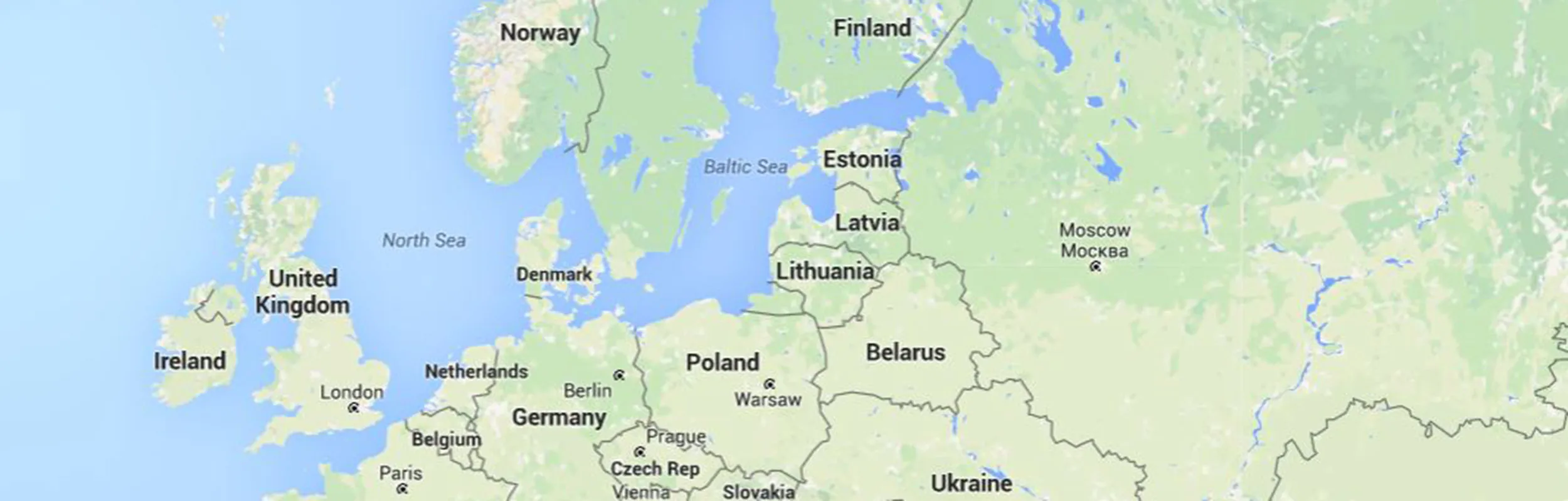 Landkarte Europa in Englisch