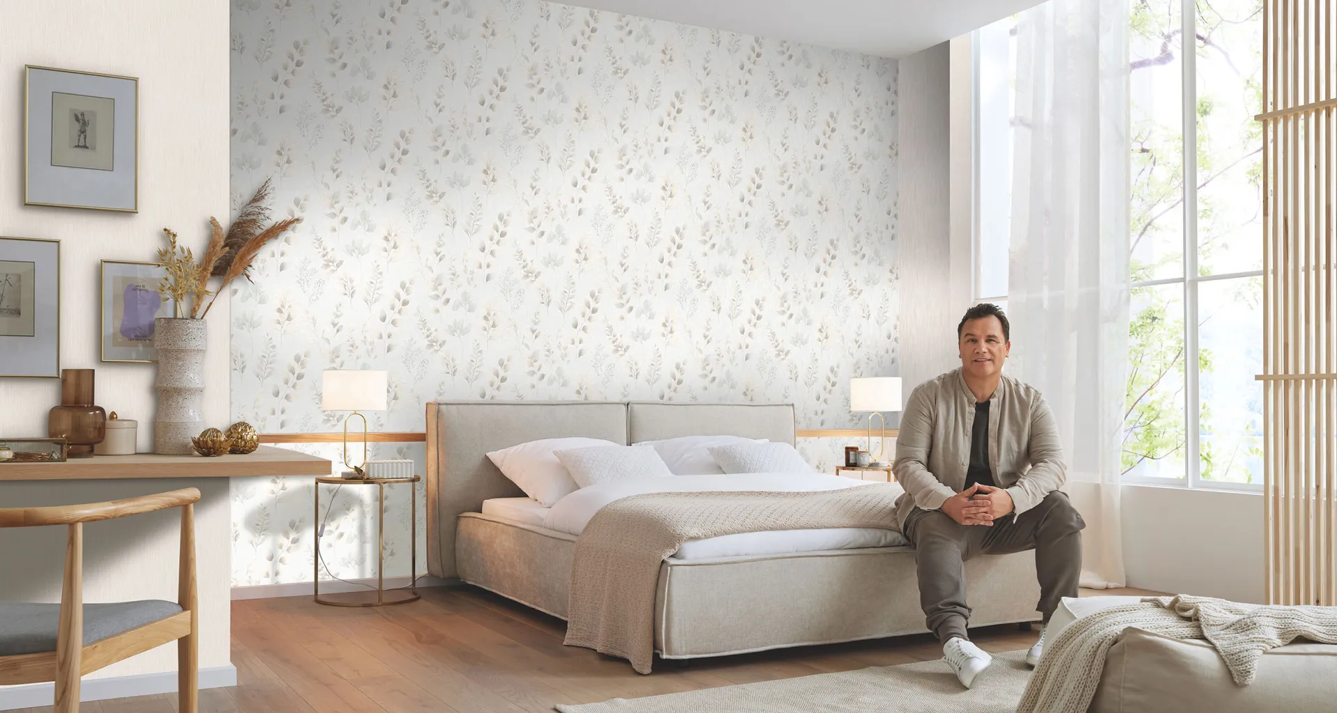 Vliestapete mit Blattmotiv - Guido Maria Kretschmer - Schlafzimmer