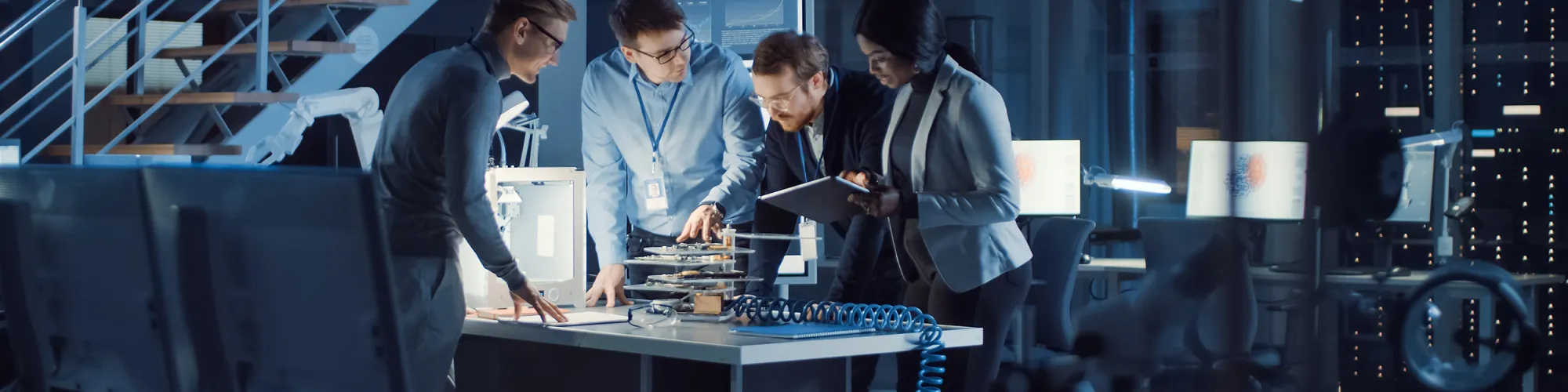 Kollegen in Forschung un Entwickklung im Gespräch