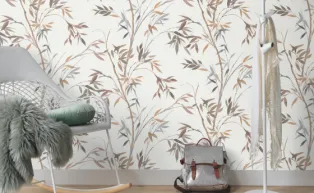 Dezentes Blättermuster mit Bambuszweigen, Gemütliche Sitzecke