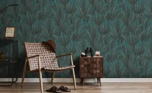 Blättertapete in Grün 