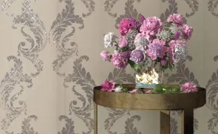 Designertapete mit modernem Ornament-Muster in Taupe